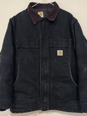 Vintage Carhartt Arctic Quilt Lined Duck Jacket Size L Black